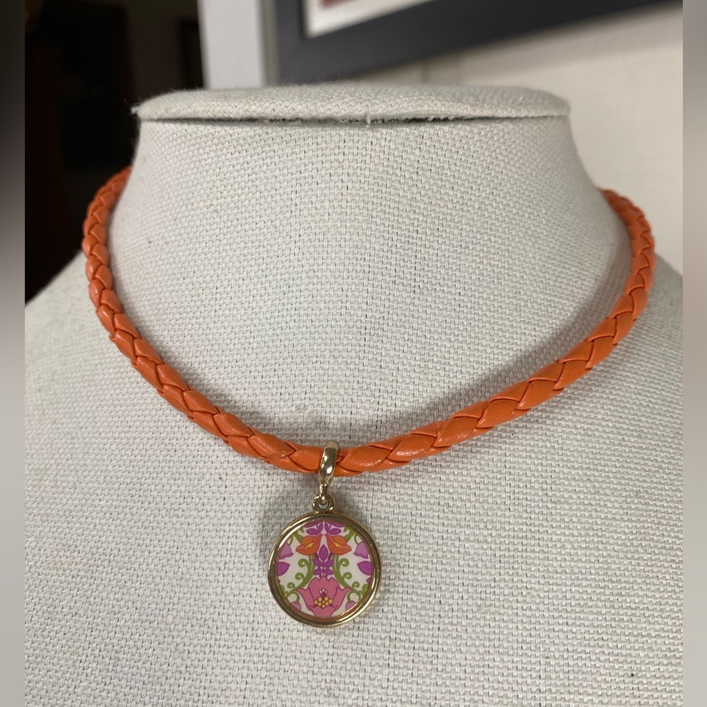 Older Vera Bradley braided orange choker necklace